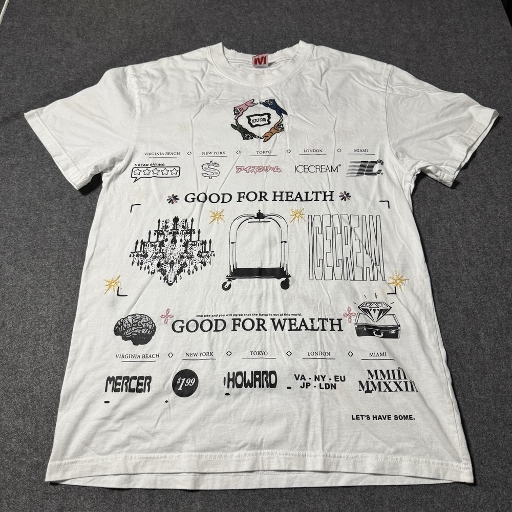 Ice Cream Mens St. Tropez T Shirt‎ Embroidery Mens M Streetwear Hype Casual